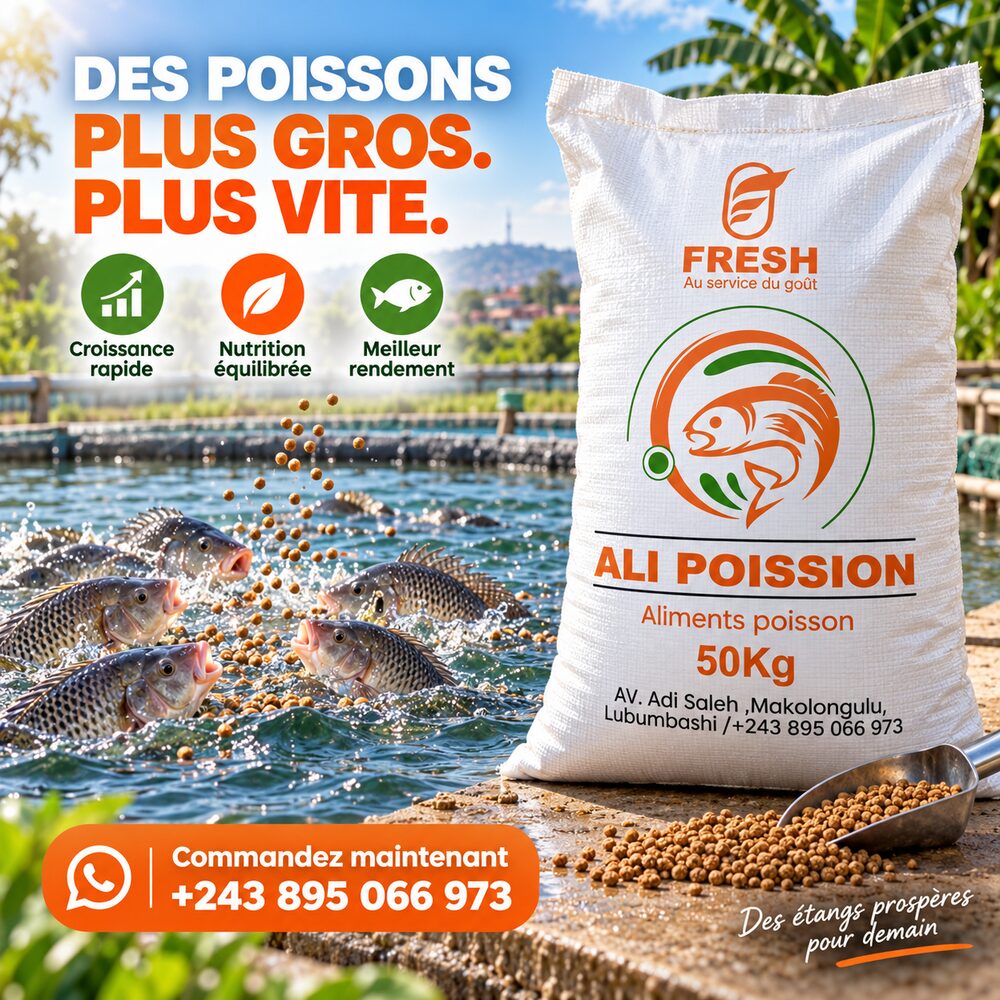Poissons d'élevage et sac d'aliments FRESH Ali Poisson